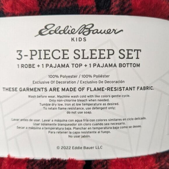 Eddie Bauer Red and Grey Pajamas Set + Robe for boys, size S (7/8) - Picture 6 of 6